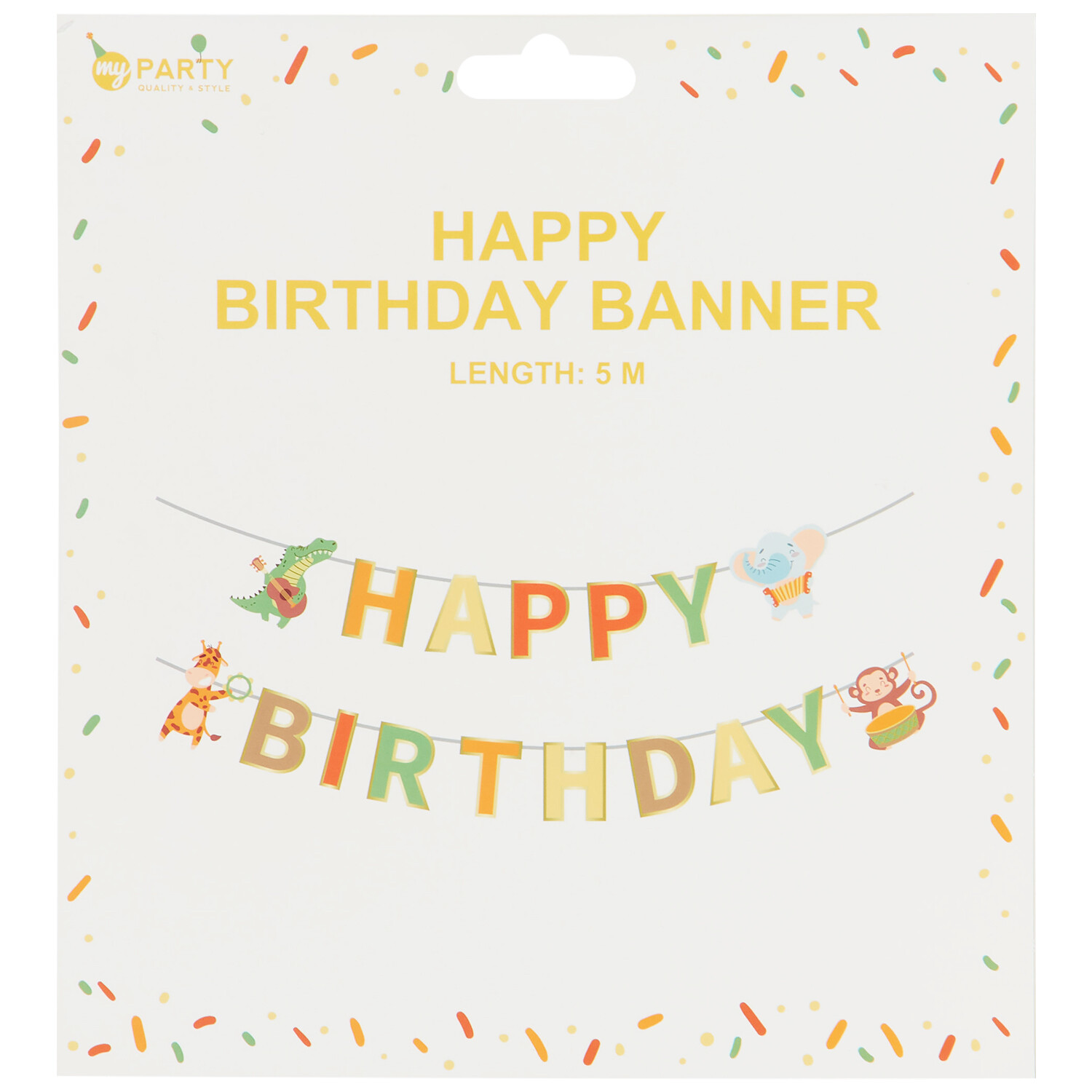 Safari Party Happy Birthday Banner - Multicolour Image 1