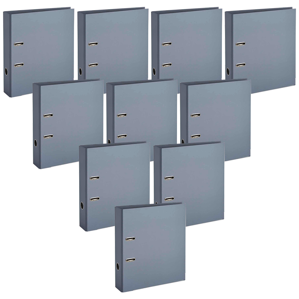 Wilko A4 Cool Grey Lever Arch File Case of 10 Image 1
