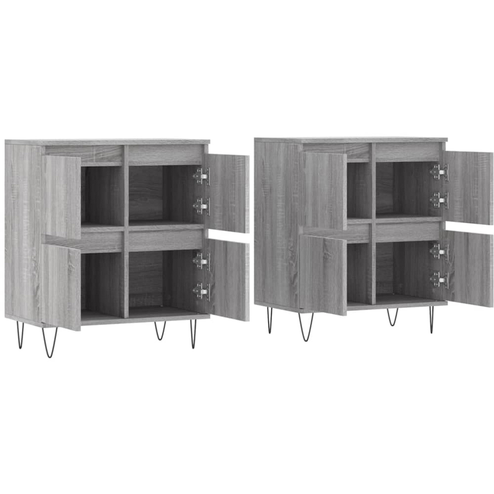 vidaXL 4 Drawer Grey Sonoma Sideboard 2 Pack Image 4