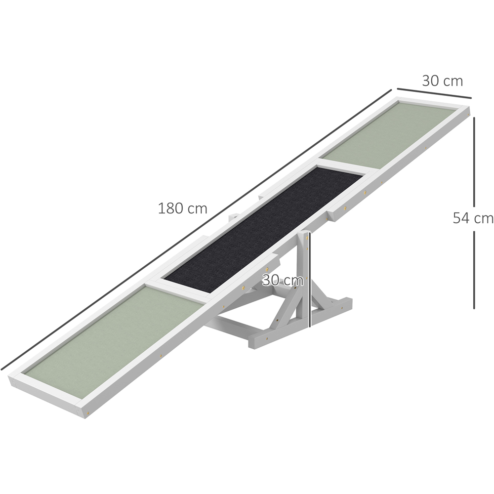 PawHut Big White Dog Seesaw with AntiSlip Surface Image 8