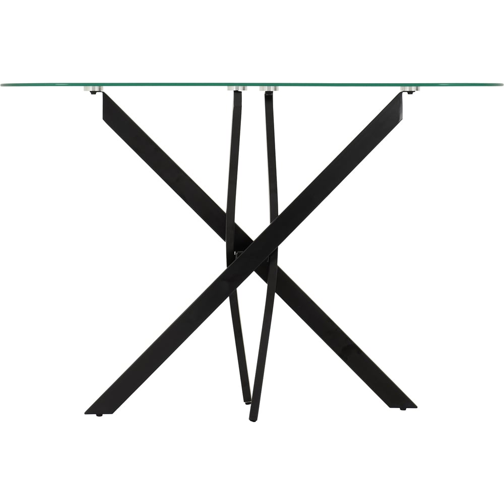 Seconique Sheldon Clear Glass and Black Console Table Image 3