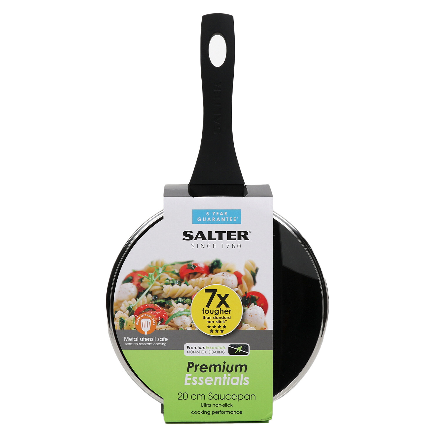 Salter 20cm Black Premium Essentials Saucepan Image 1
