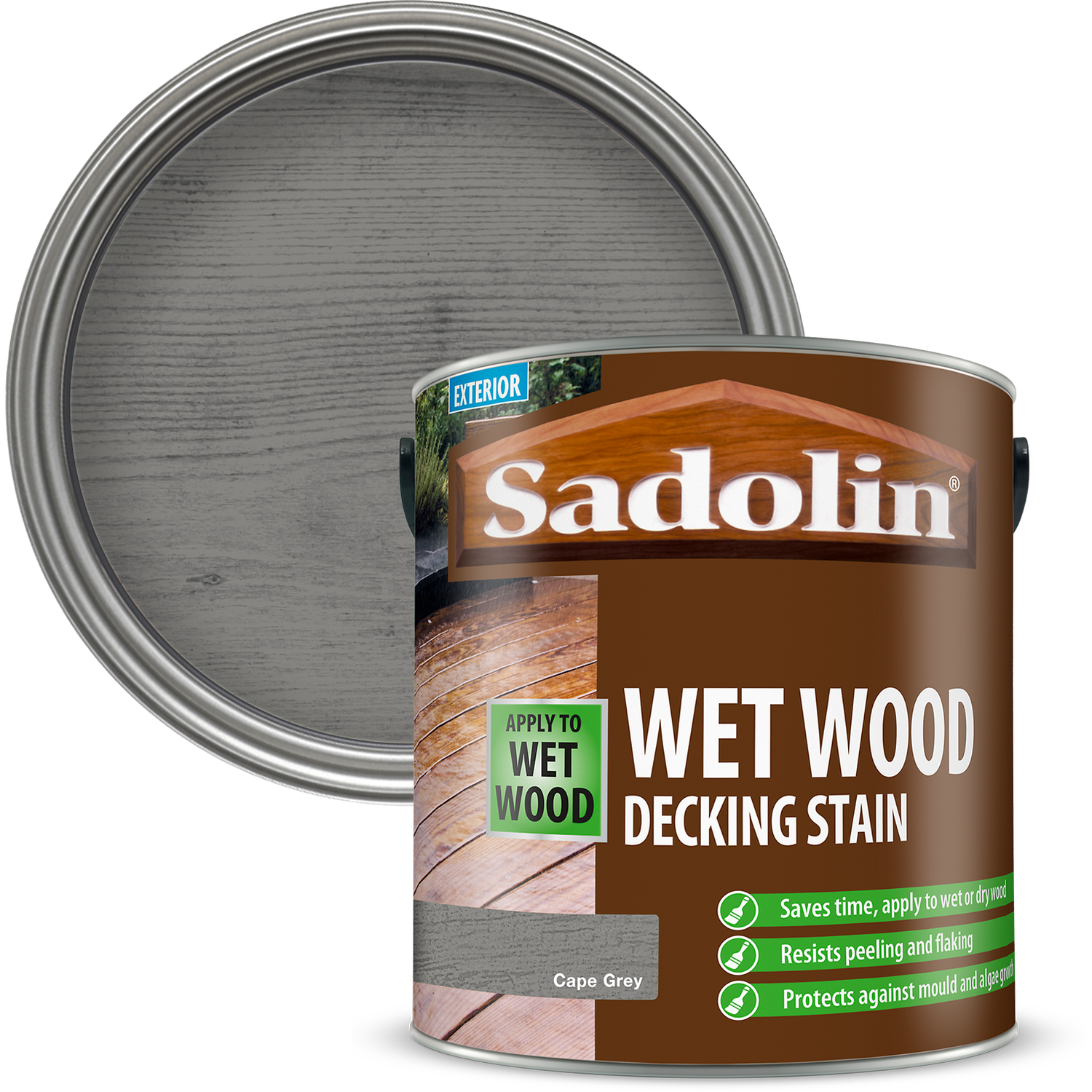 Sadolin Wet Decking Stain 2.5L Cape Grey Image 1