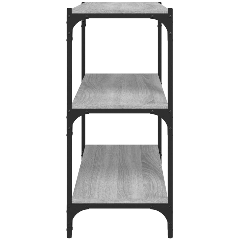 vidaXL 3 Shelf Grey Sonoma Wood and Steel Bookcase Image 5