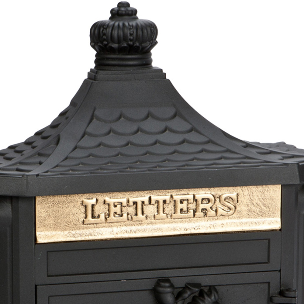 Arboria Garden Decor Black Wall Hanging Cast Aluminium Post Box Image 2