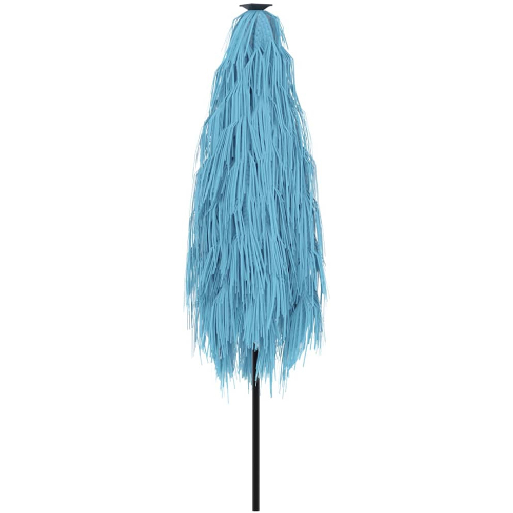 vidaXL Blue Straw Top Garden Parasol with Steel Pole 2.4m Image 5