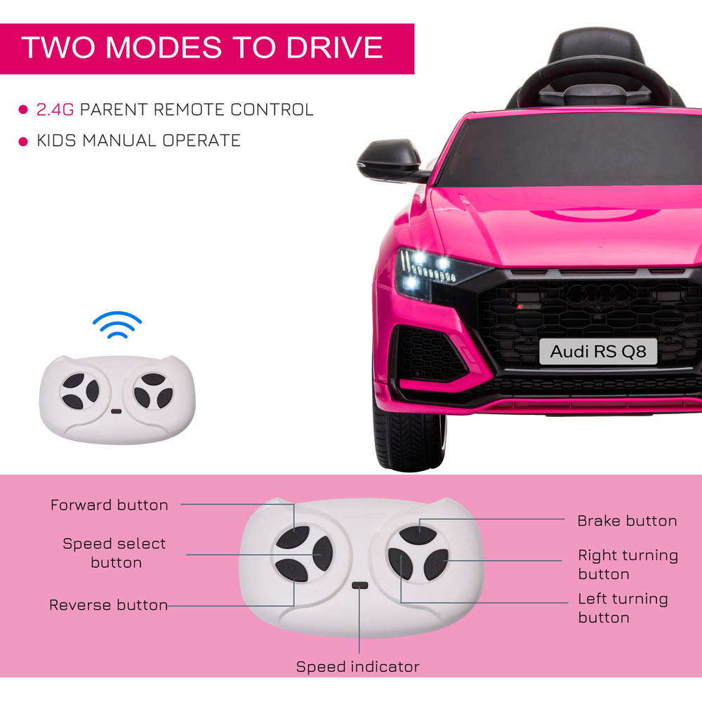 Tommy Toys Audi RS Q8 Kids Ride On Electric Car Pink 6V Image 3
