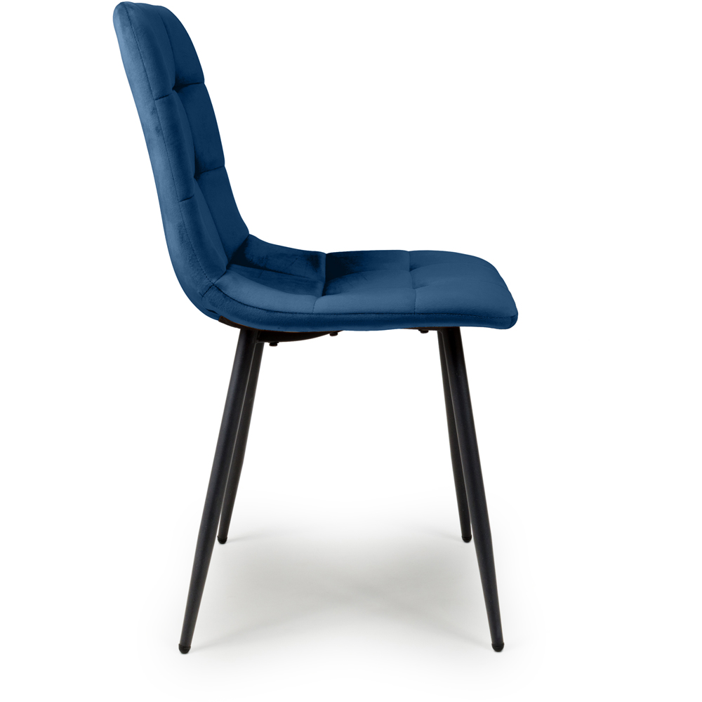Madison Set of 4 Blue Brushed Velvet Dining Chair Image 5