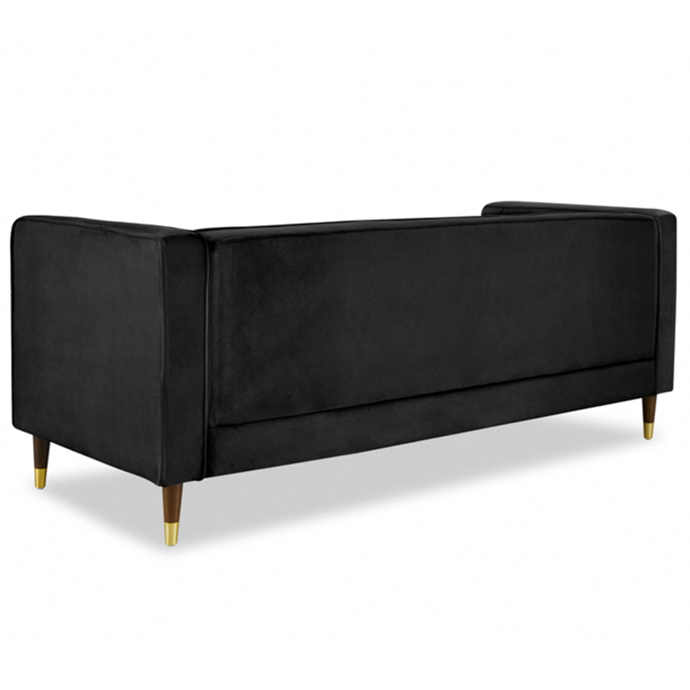 Home Detail Thomas 3 Seater Black Velvet Sofa Image 5