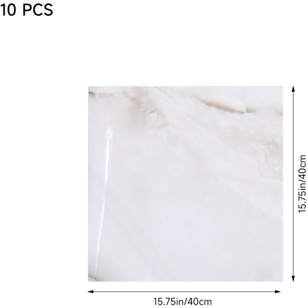 Living and Home Marble Patterned White PVC Self Adhesive Wall Sticker 10 Pack Image 9