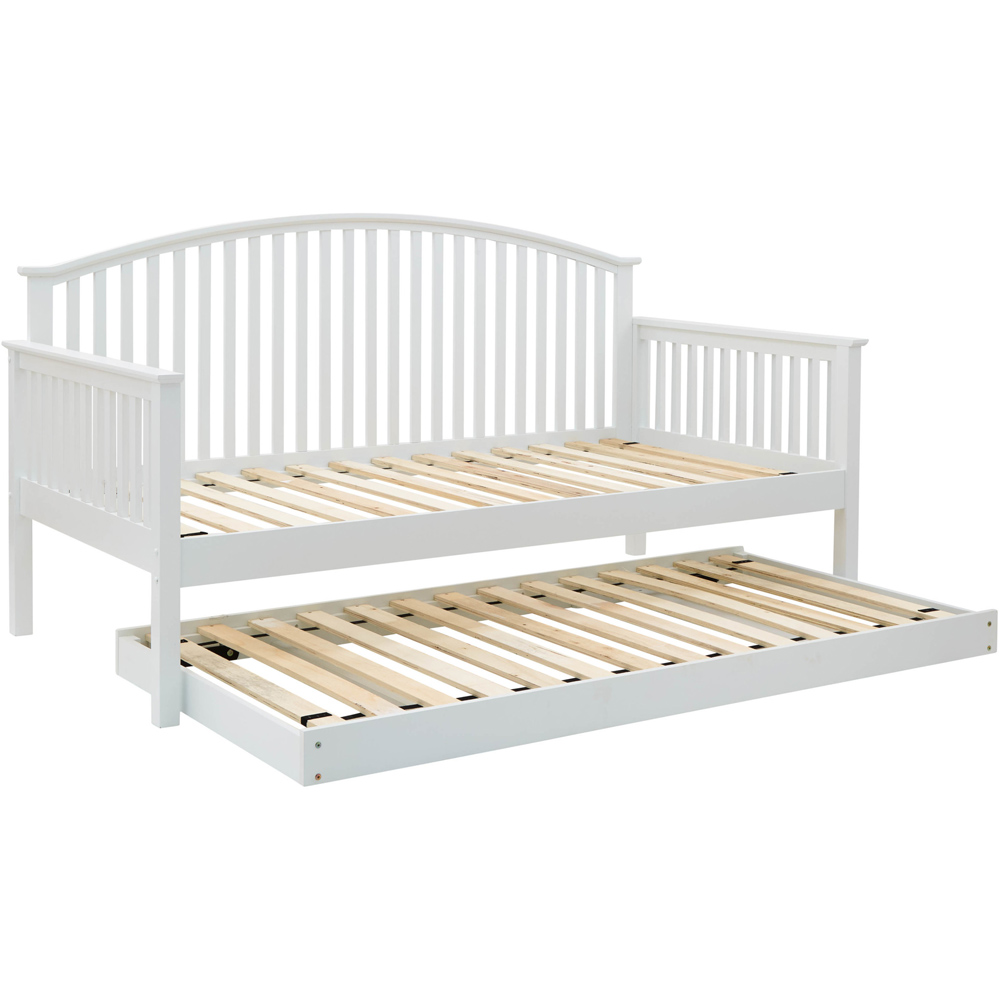 GFW Madrid Single White Wooden Day Bed with Trundle Image 4