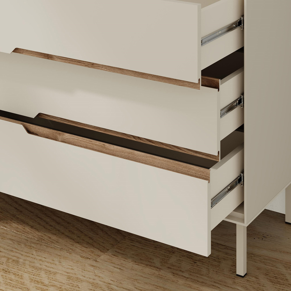 Decortie Arch Single Door 3 Drawer Sandstone Console Table Image 4