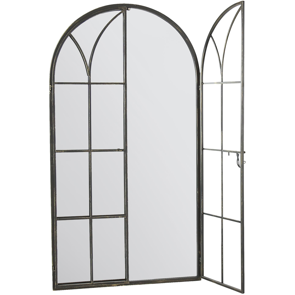 MirrorOutlet Summer View Metal Arched Opening Window Garden Mirror 140 x 75cm Image 3