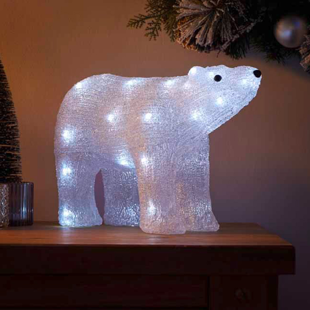 Wilko Acrylic Battery Operated Light Up Polar Bear Image 5