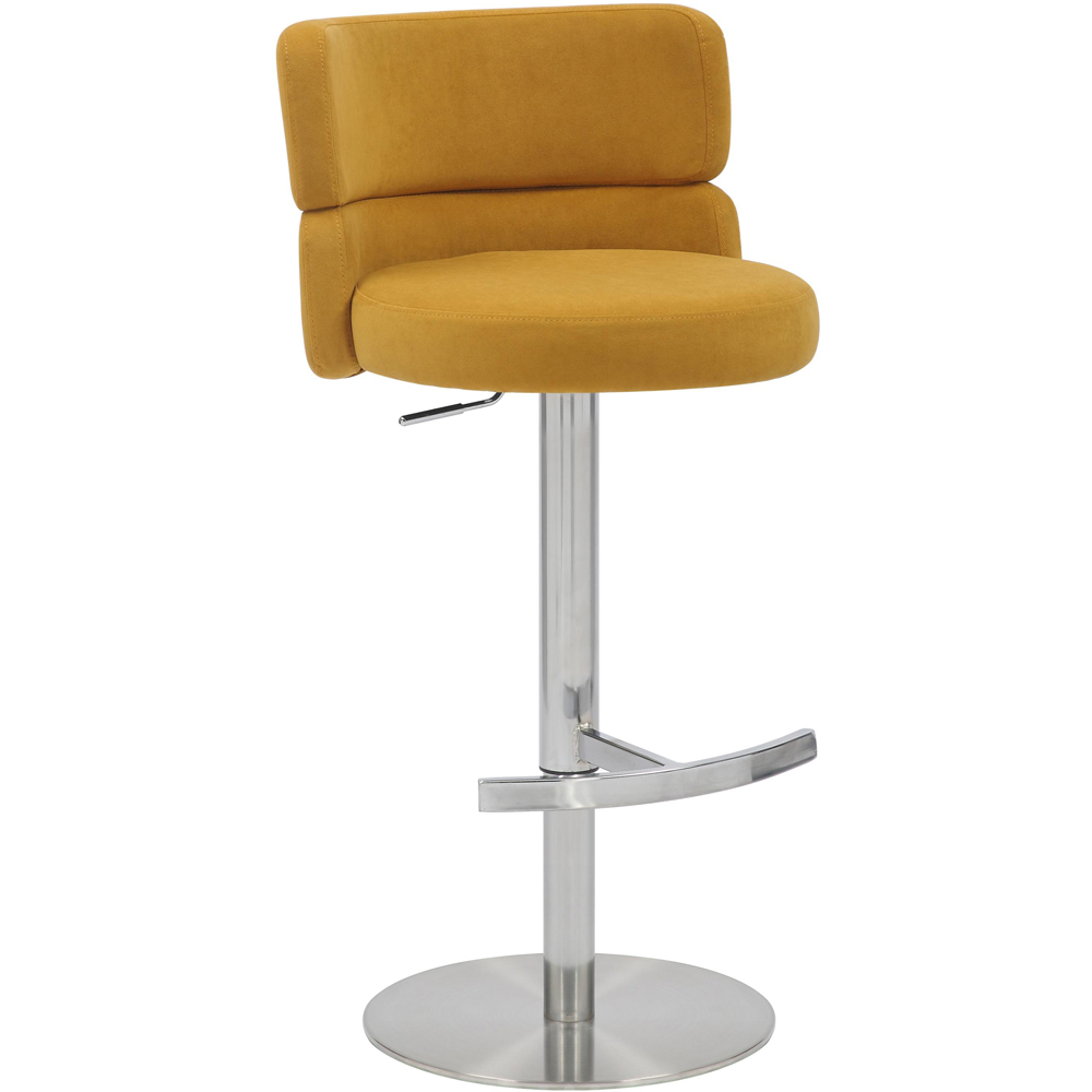 Portland Luna Mustard Adjustable Swivel Bar Stool Image 3