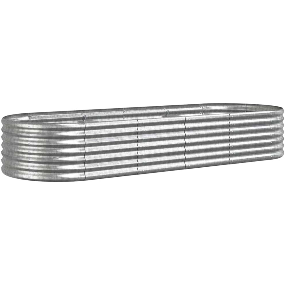 vidaXL Silver Galvanised Steel Raised Garden Bed 36 x 224 x 80cm Image 1