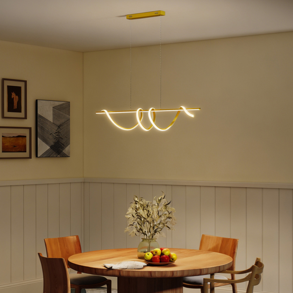 Portland Gold Tone LED Pendant Light Image 3