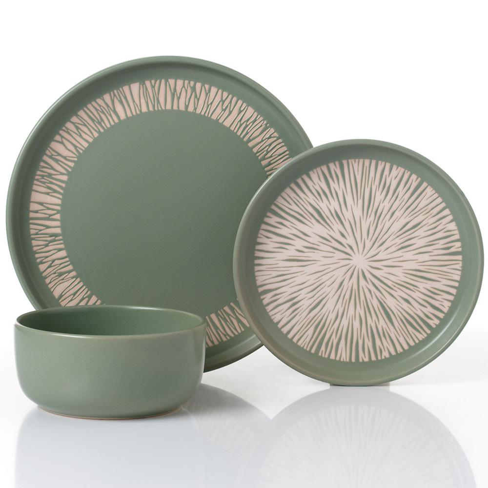 Waterside Christmas Aura Green 12 Piece Dinner Set Image 3
