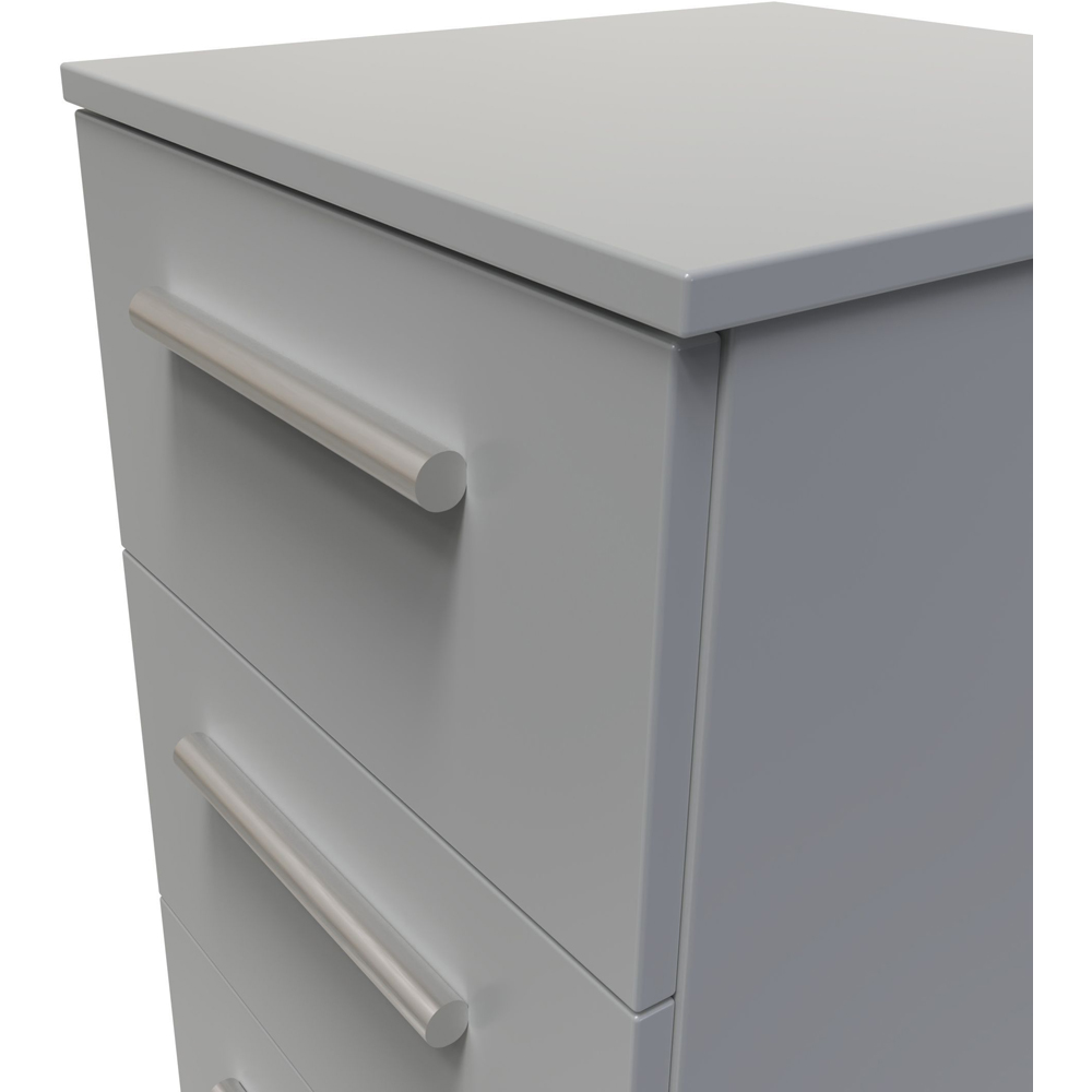 Crowndale Contrast 3 Drawer Dusk Grey Bedside Cabinet Ready Assembled Image 5