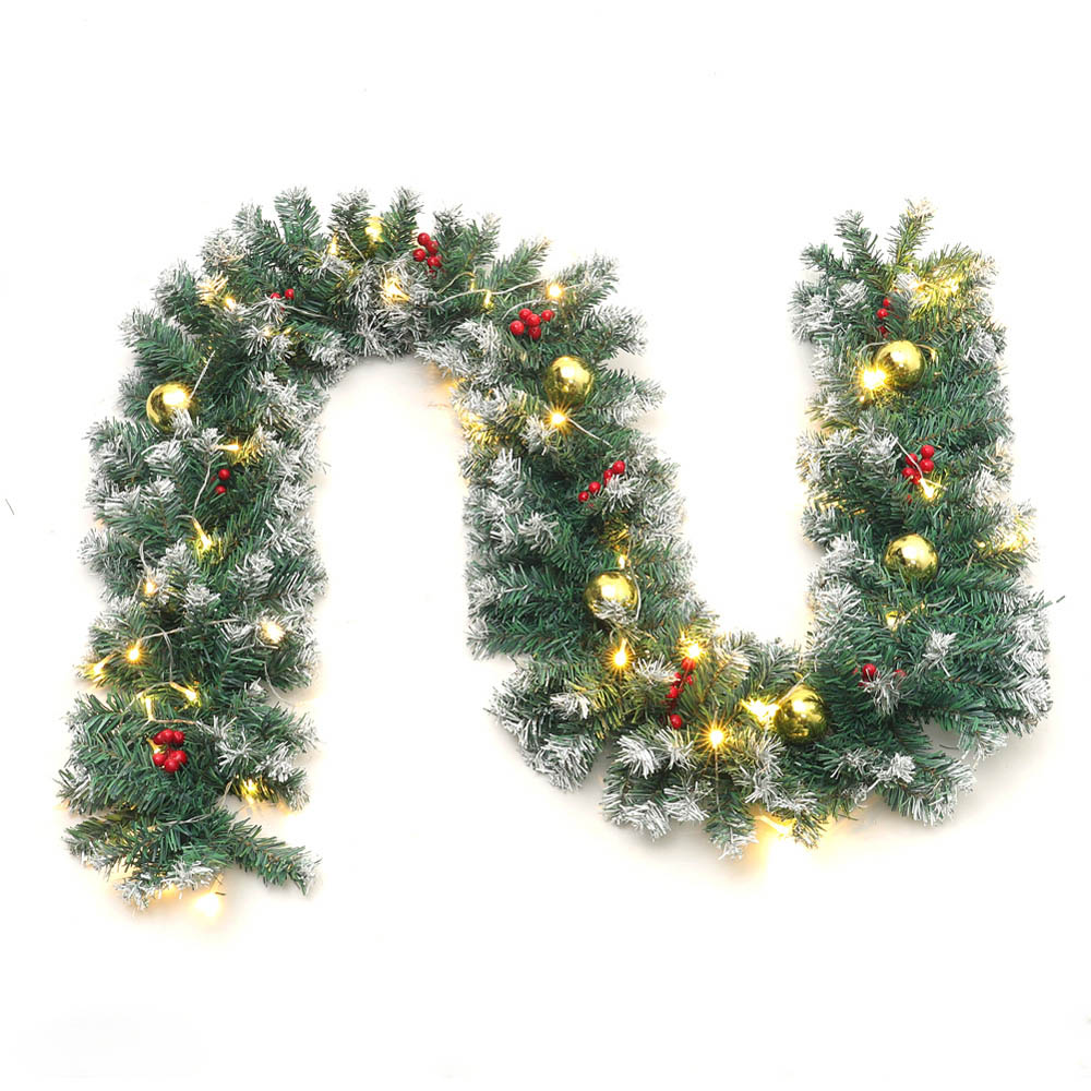 Living and Home Pre-Lit Christmas Garland with Gold Balls 270cm Image 4