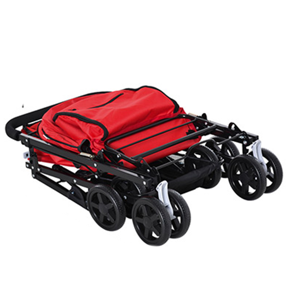 PawHut Reversible Pet Stroller Red Image 6