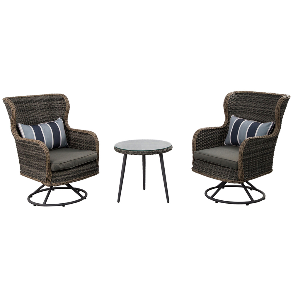 Furniture One 2 Seater Rattan Garden Swivel Lounge Set Image 3