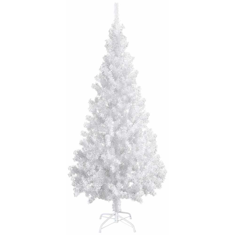 vidaXL White Artificial Christmas Tree with LEDs Bronze Gold Decoration Ornaments 6ft Image 2