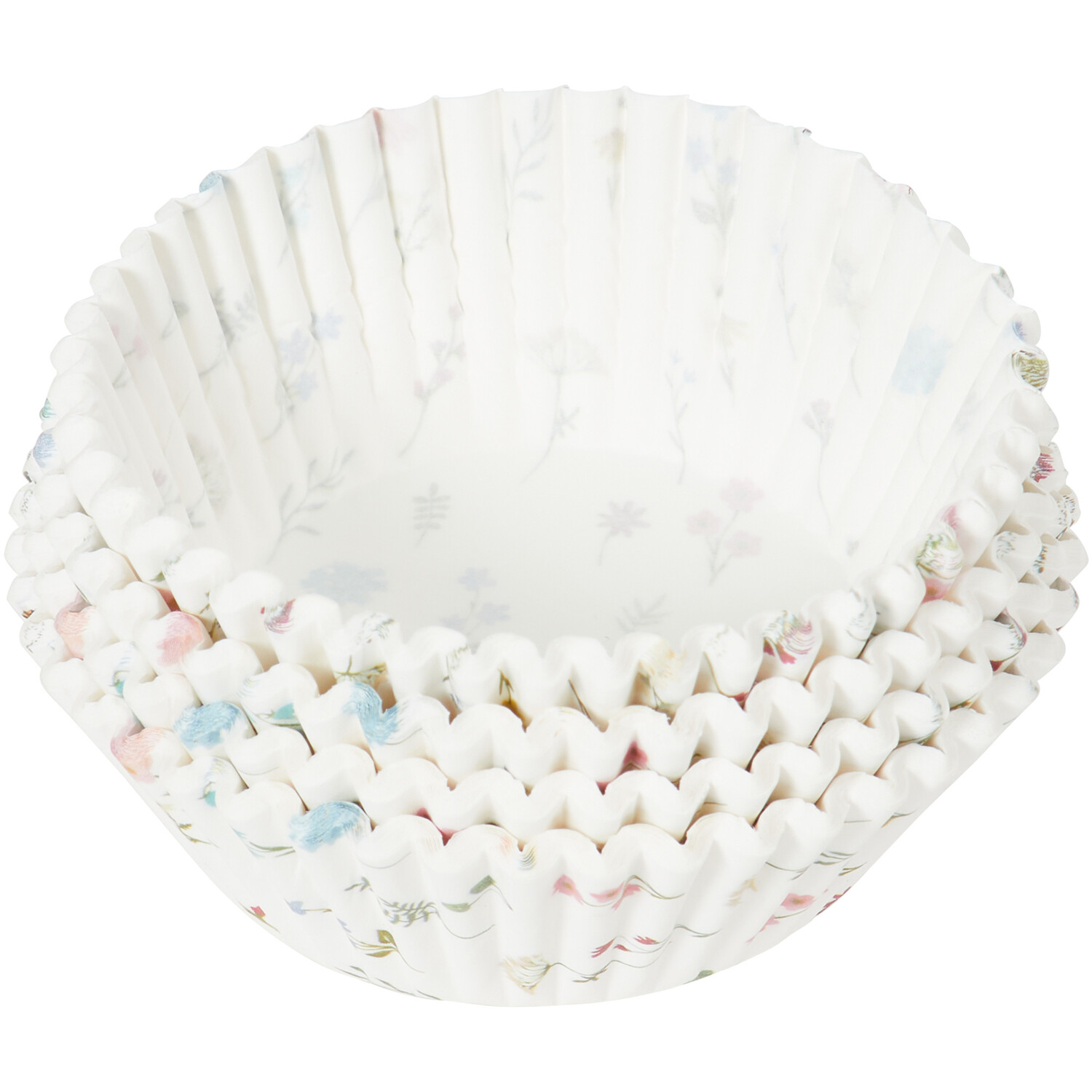 Pack of 100 Flower Market Cupcake Cases - White Image 2