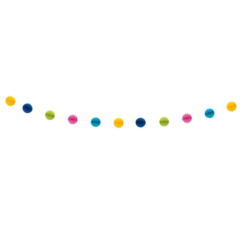 Wilko Multicoloured Honeycomb Ball Garland Image