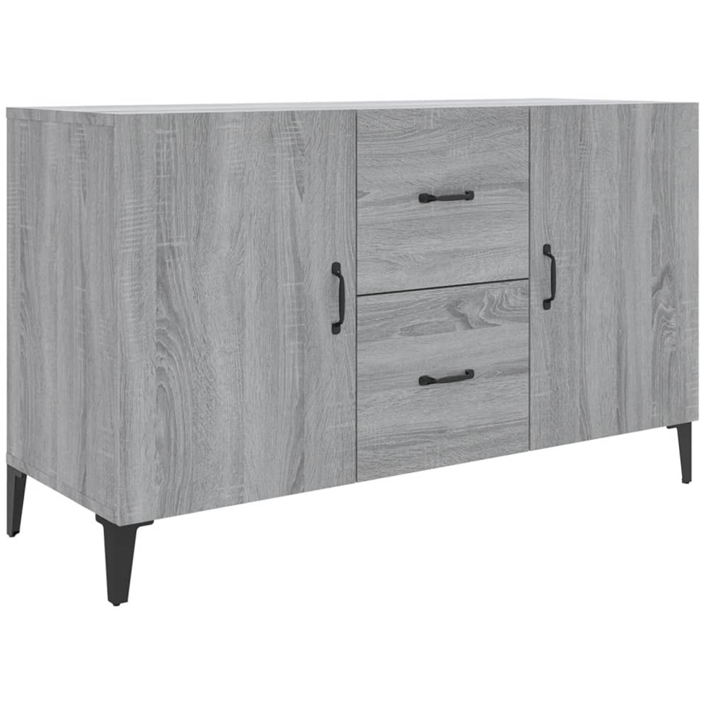 vidaXL 2 Door 2 Drawer Grey Sonoma Wooden Sideboard Image 2