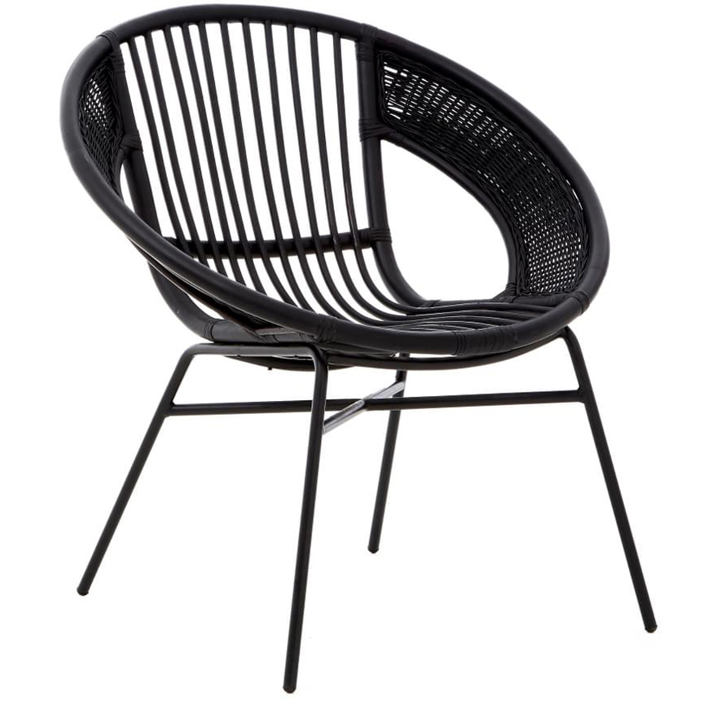 Interiors by Premier Lagom Black Rattan Chair Image 2