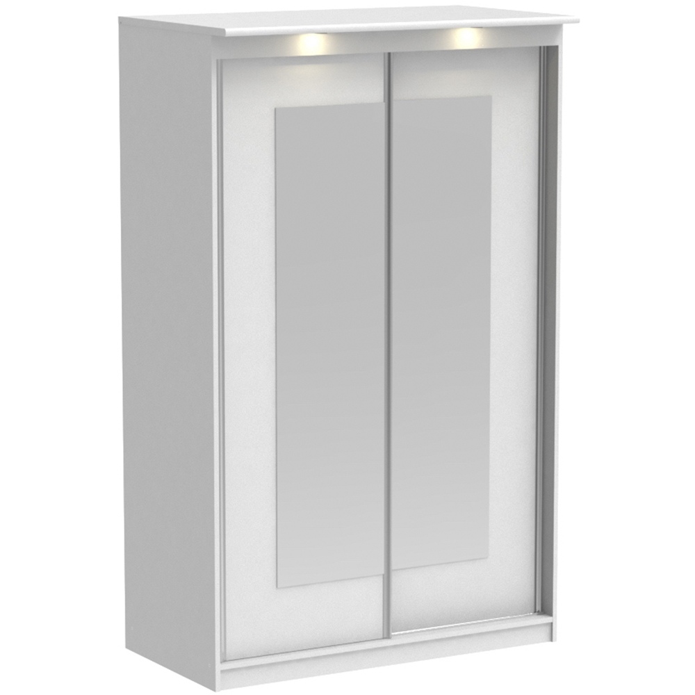 Riviera 2 Door White Midi Sliding Wardrobe with Lights Image 2