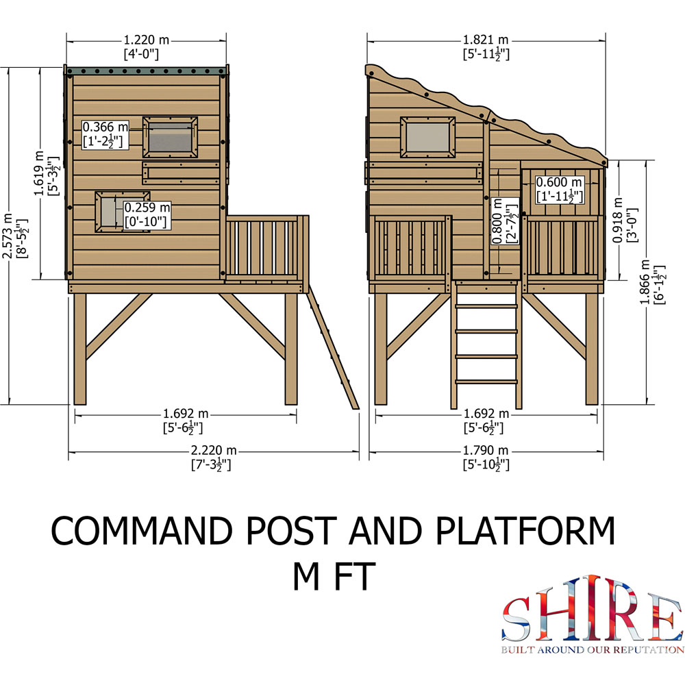 Shire Command Post with Platform Shiplap Playhouse Image 7
