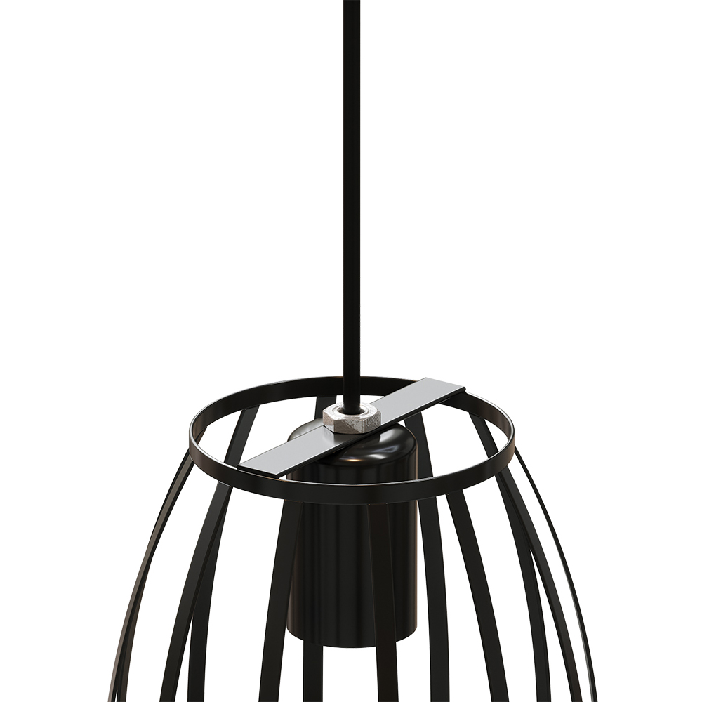 Living and Home Small Black Iron Lantern E27 Pendant Light Image 4