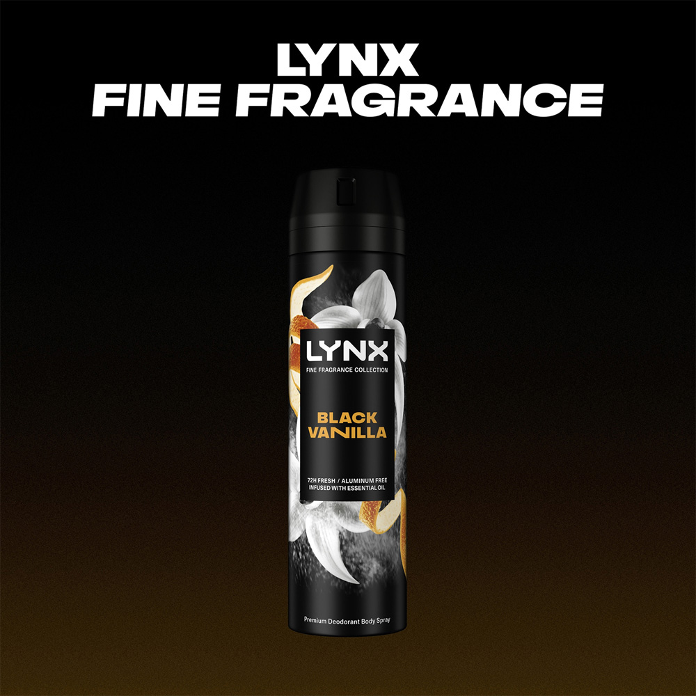 Lynx Fine Fragrance Collection Black Vanilla Deodorant Body Spray 200ml 6 Pack Image 5