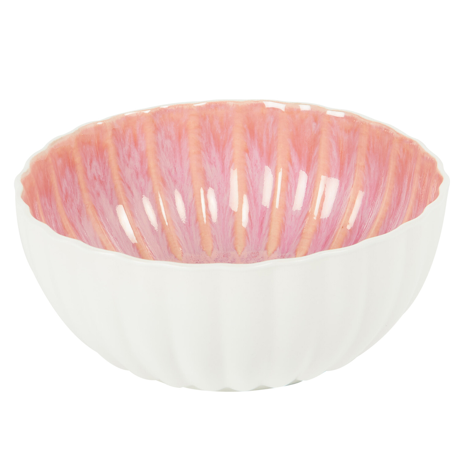 Reactive Glaze Rice Bowl Pink Image 1