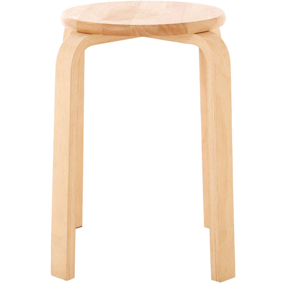 Premier Housewares Heva Tropical Hevea Wood Stackable Round Stool Image 2