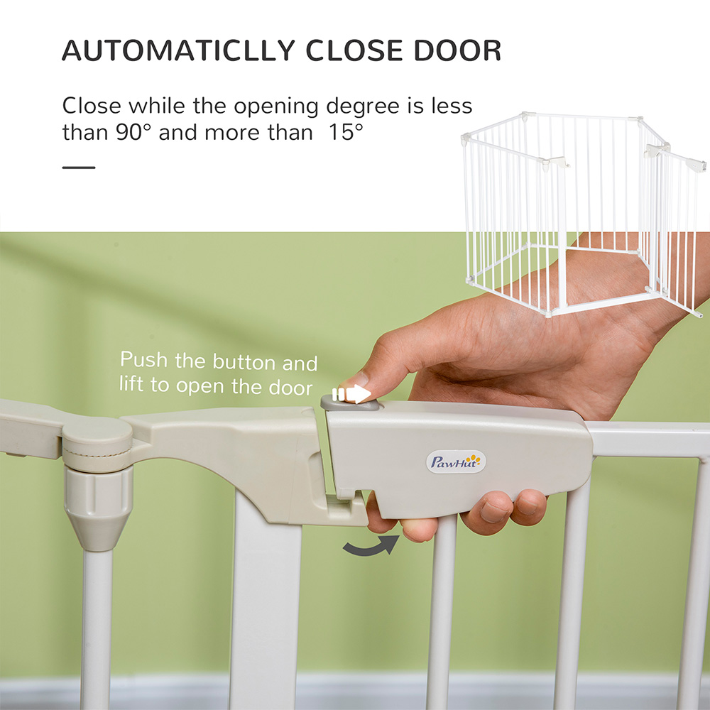 PawHut White 5 Panel Pet Playpen with Walk Through Door Image 6