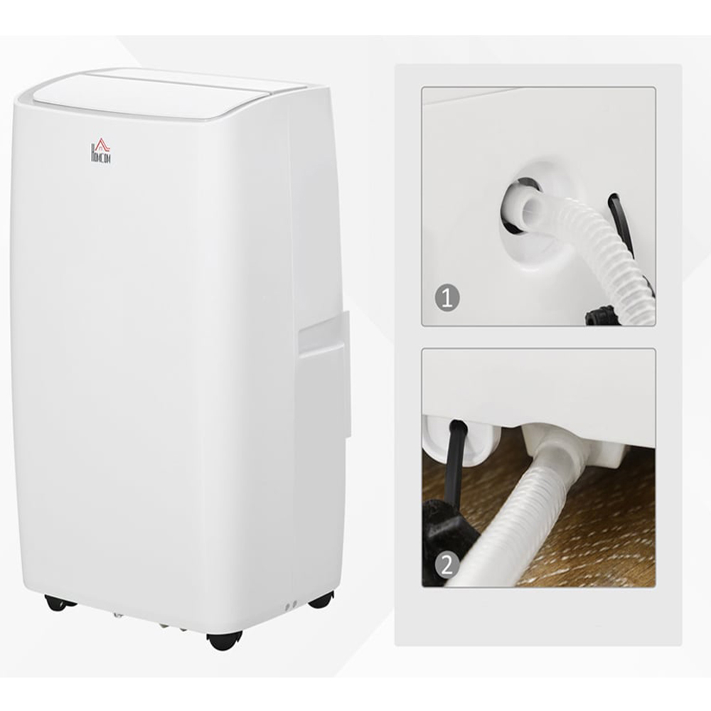 HOMCOM White 12000BTU Mobile Air Conditioner with Wheels Image 3