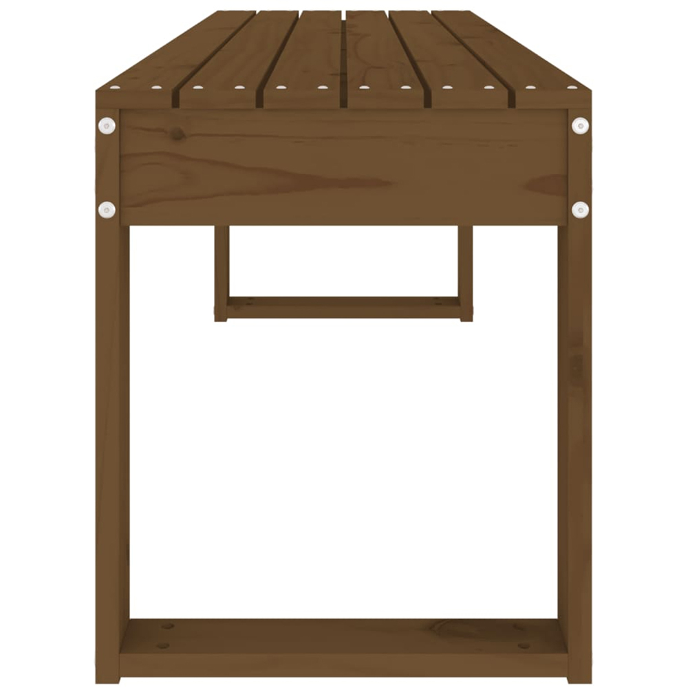 vidaXL Honey Brown Solid Pine Wood Slatted Garden Bench 110 x 38 x 45cm Image 4