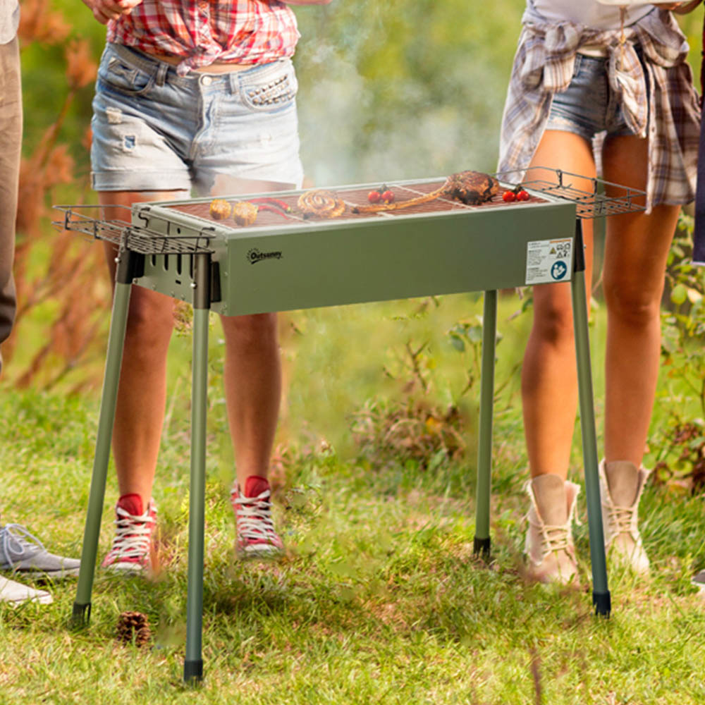 Outsunny Green Portable Charcoal BBQ Grill Image 2