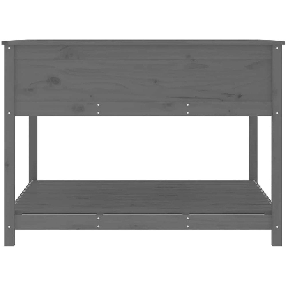 vidaXL Single Shelf Grey Solid Pine Wood Garden Planter 81 x 111.5 x 111.5cm Image 4