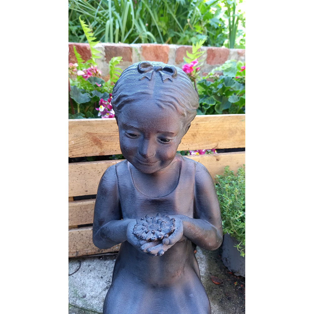 Inspirational Gifting Girl with Flower Polystone Resin Garden Ornament Image 6