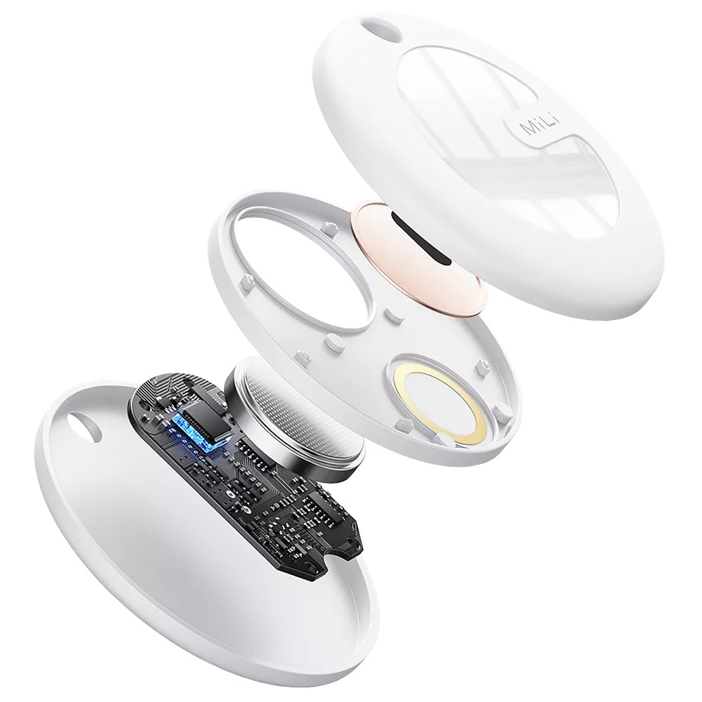 Maplin MiLi MiTag MFI White Find My Item Finder with PU Leather Keyring 3 Pack Image 3