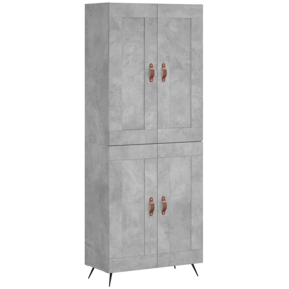 vidaXL 4 Door Concrete Grey Highboard Image 2