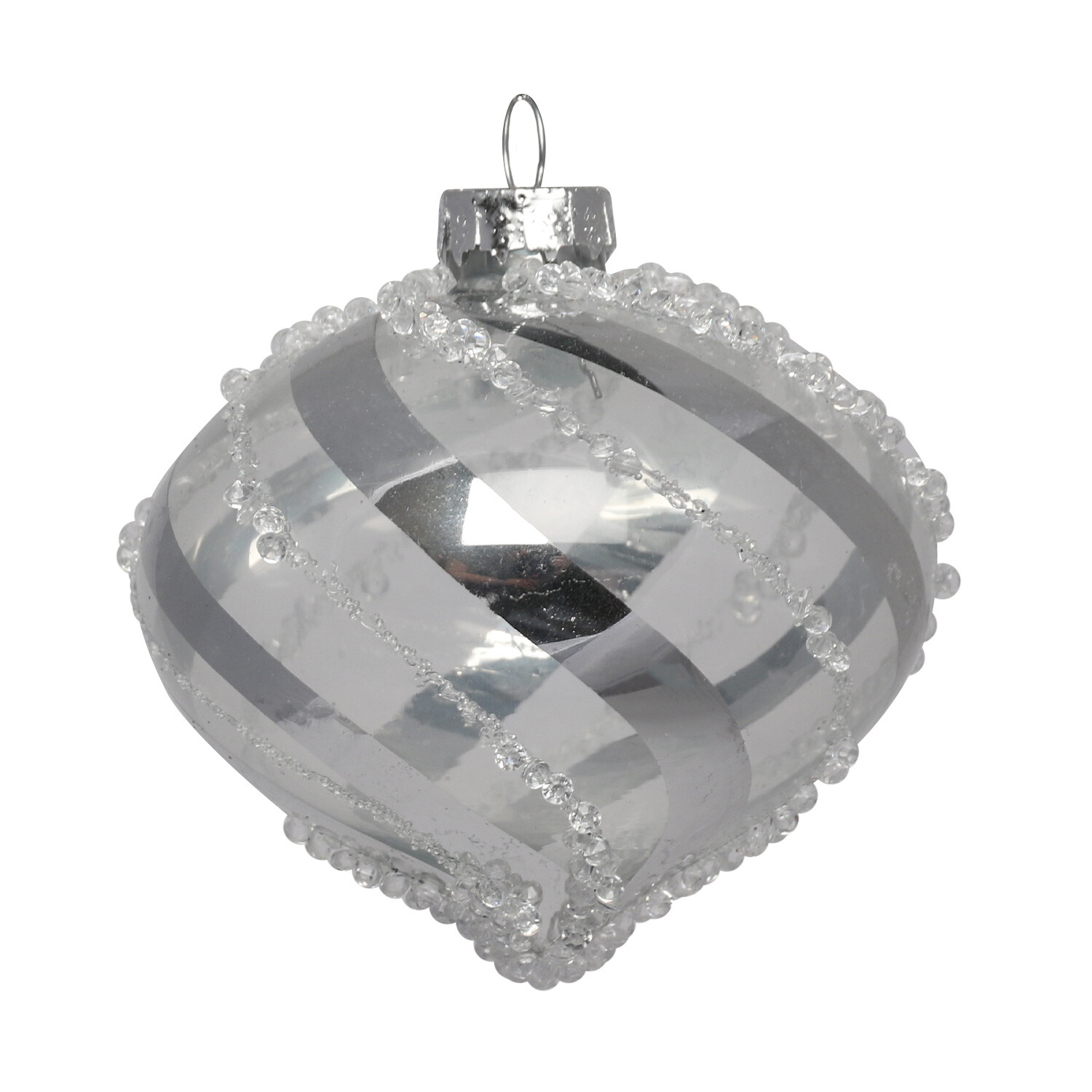 Clear Silver Pattern Bauble Image 1