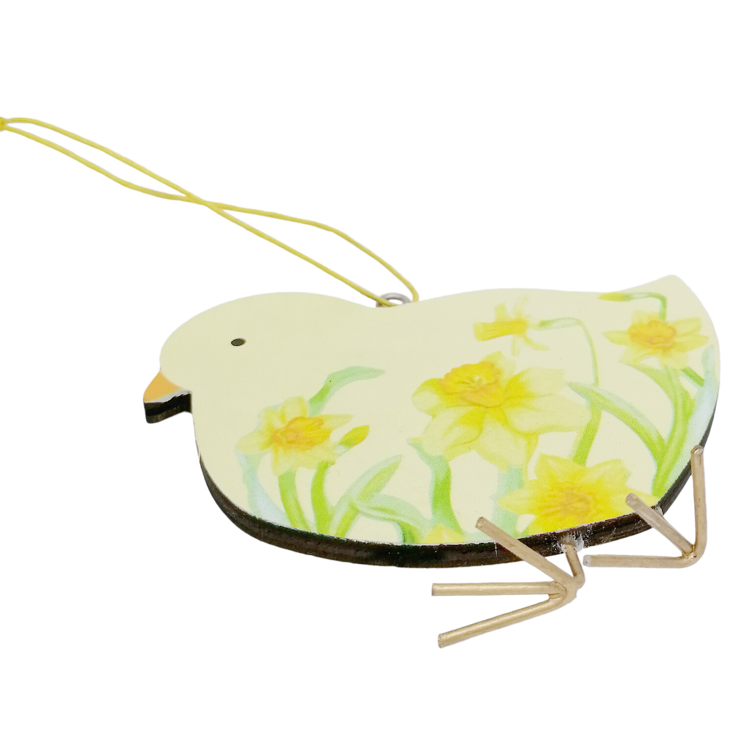 Hanging Wooden Daffodil Chick - Yellow Image 7