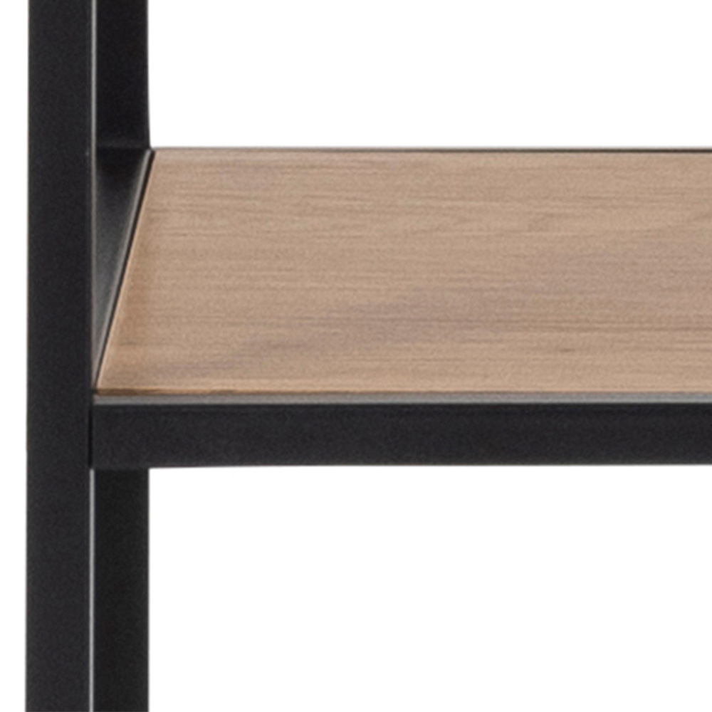 Florence Seaford 5 Shelf Black and Oak Bookcase Image 8