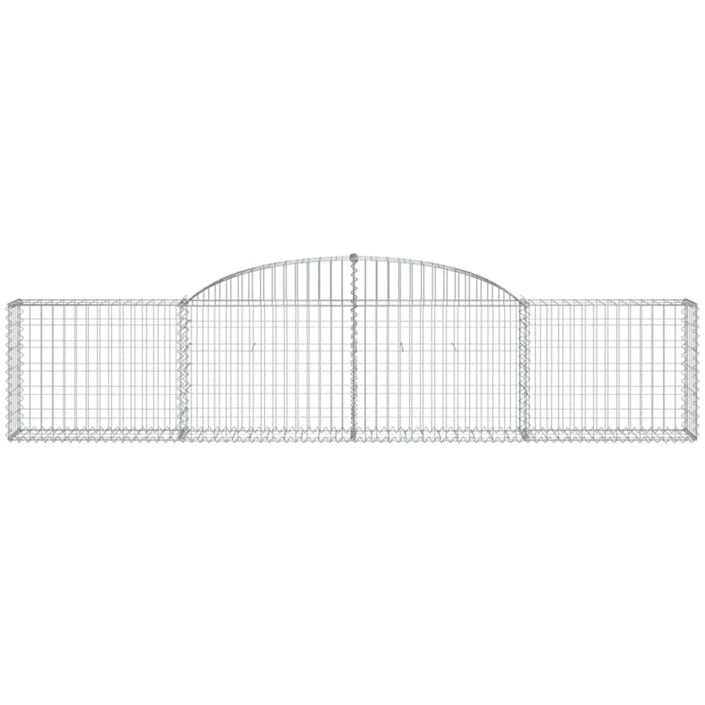 vidaXL Silver Galvanised Iron Arched Gabion Basket 300 x 30 x 60/80cm 10 Pack Image 4