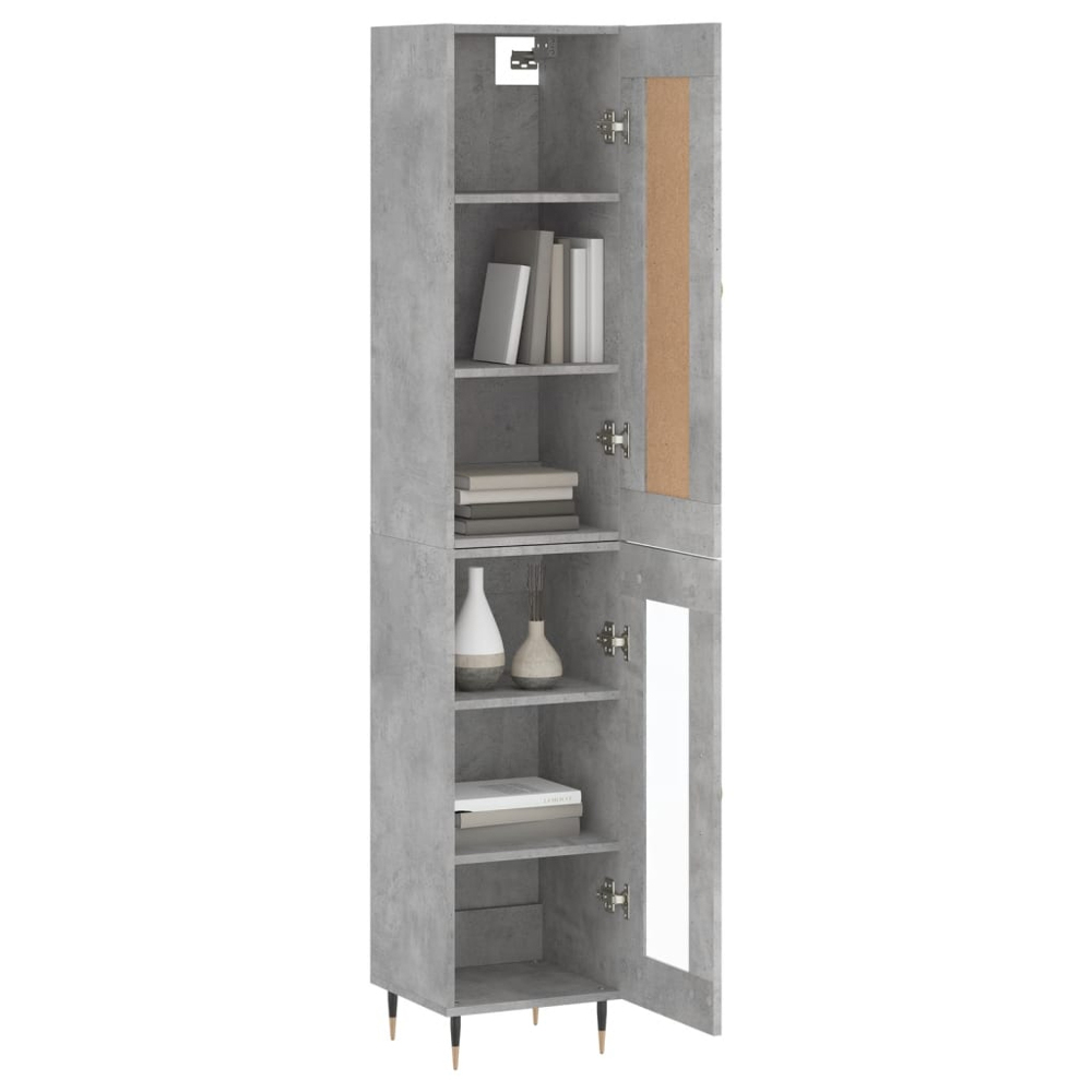 vidaXL 2 Door Concrete Grey Highboard Image 3